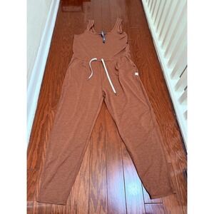 Vuori Lux Jumpsuit Womens Small Clay Brown Sleeveless Performance Tank
